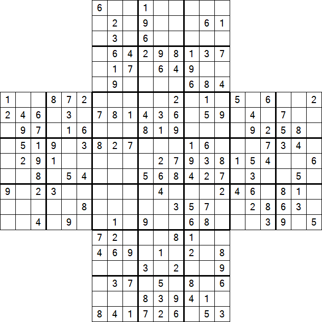 Cross Sudoku - Medium