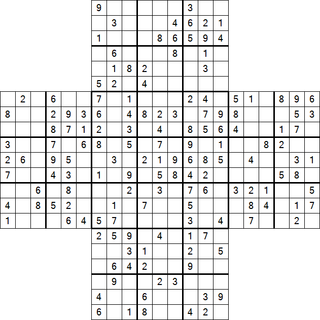 Cross Sudoku - Medium