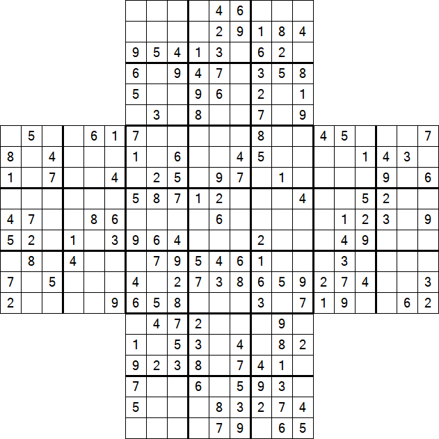 Cross Sudoku - Medium