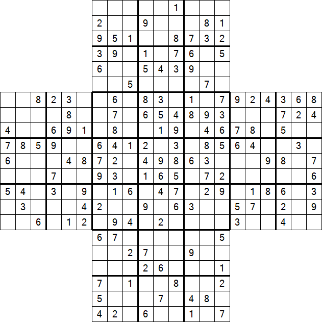 Cross Sudoku - Medium