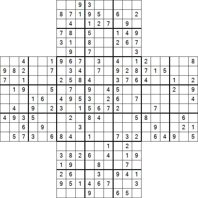 Cross Sudoku - Medium