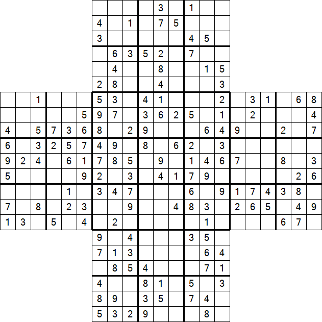 Cross Sudoku - Medium