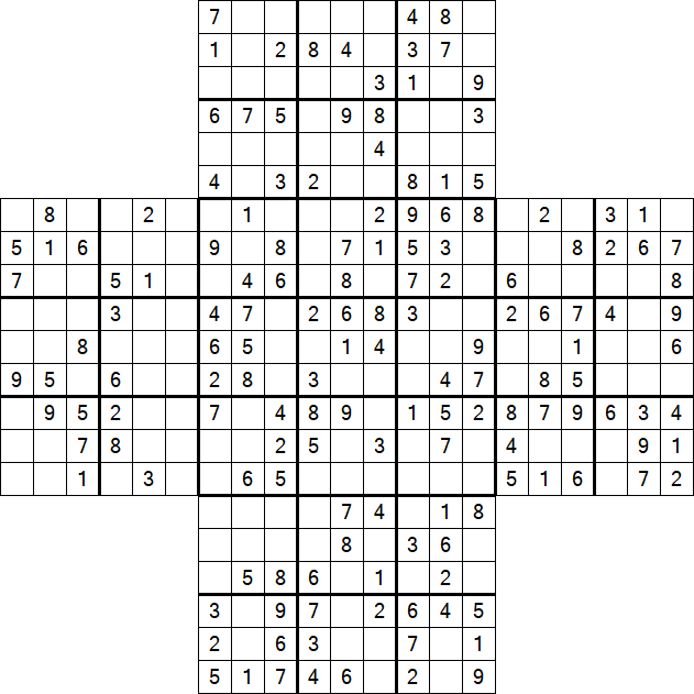 Cross Sudoku - Medium