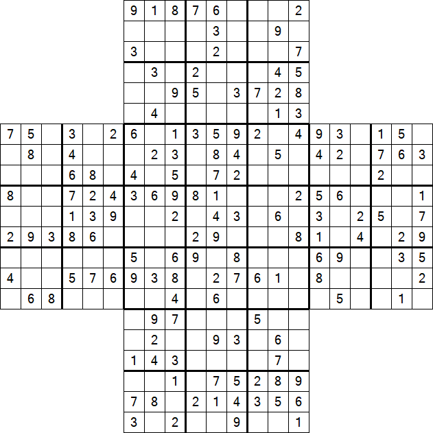 Cross Sudoku - Medium