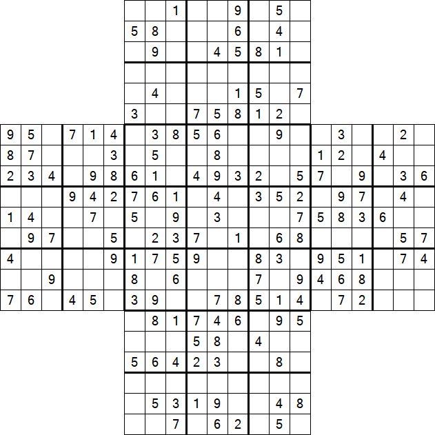 Cross Sudoku - Medium