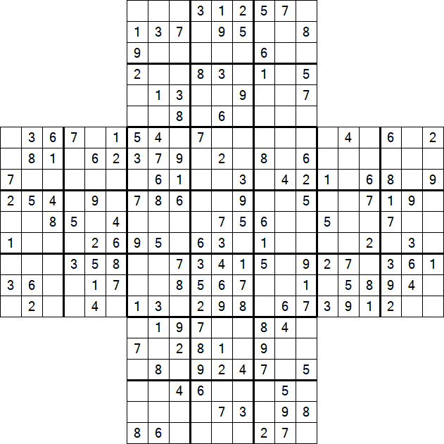 Cross Sudoku - Medium
