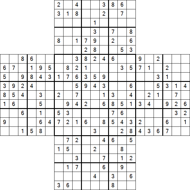 Cross Sudoku - Medium