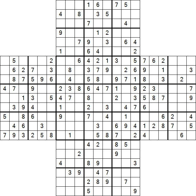 Cross Sudoku - Medium