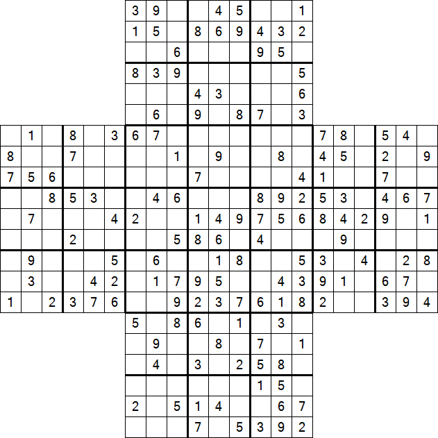Cross Sudoku - Medium