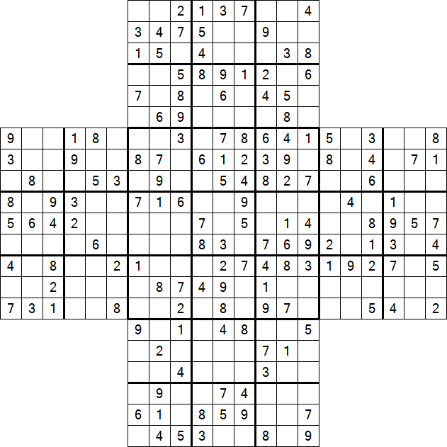 Cross Sudoku - Medium