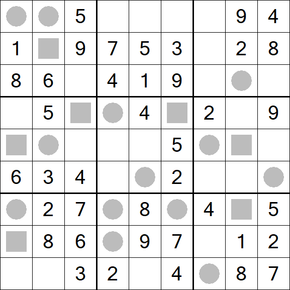 Even-Odd Sudoku - Einfach