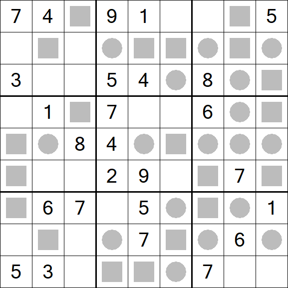 Even-Odd Sudoku - Mittel