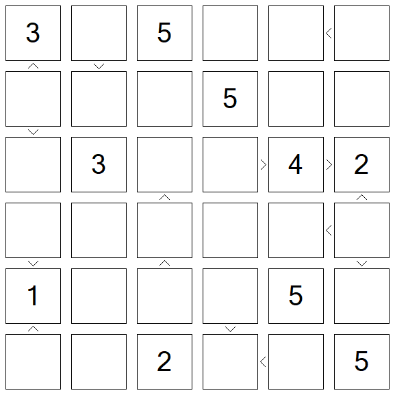 Futoshiki - Difícil