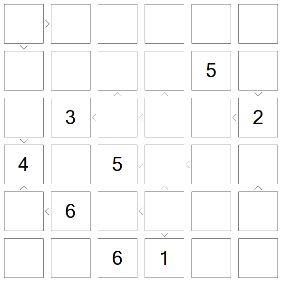 Futoshiki - Schwierig