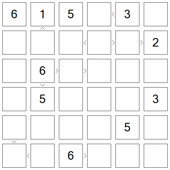 Futoshiki - Schwierig