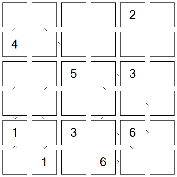 Futoshiki - Schwierig