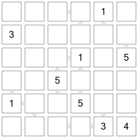 Futoshiki - Schwierig