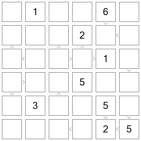 Futoshiki - Schwierig