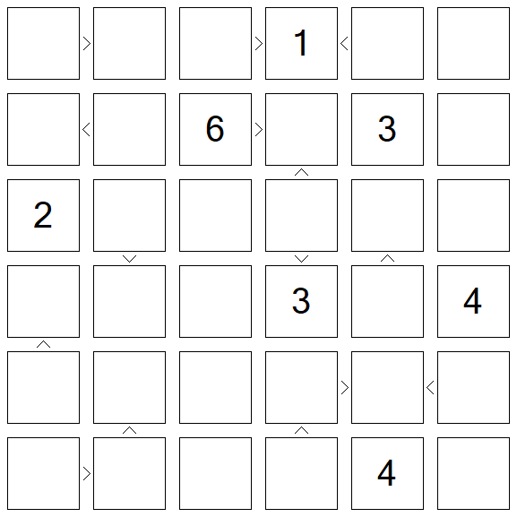 Futoshiki - Schwierig