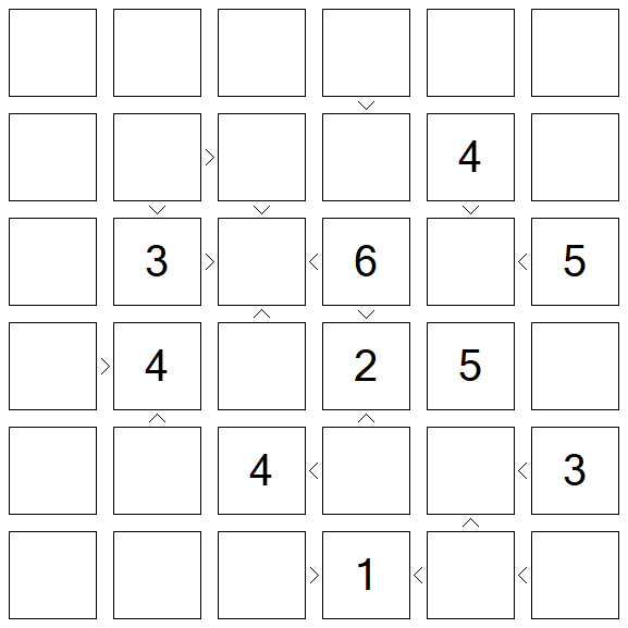Futoshiki - Schwierig