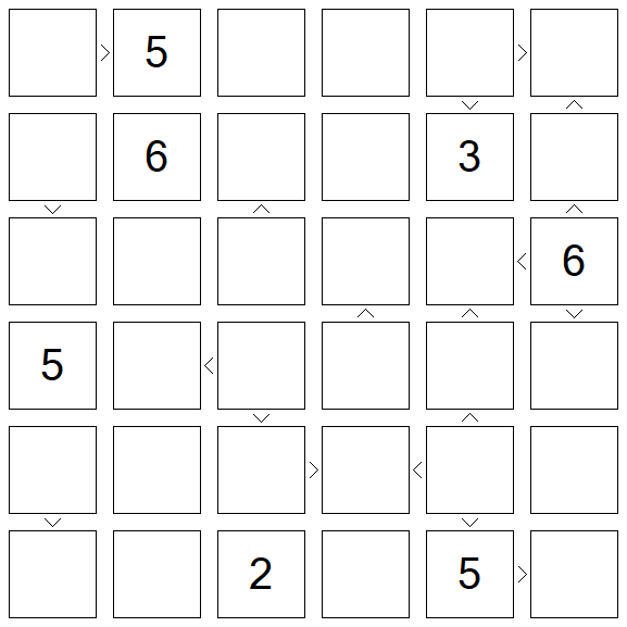 Futoshiki - Schwierig