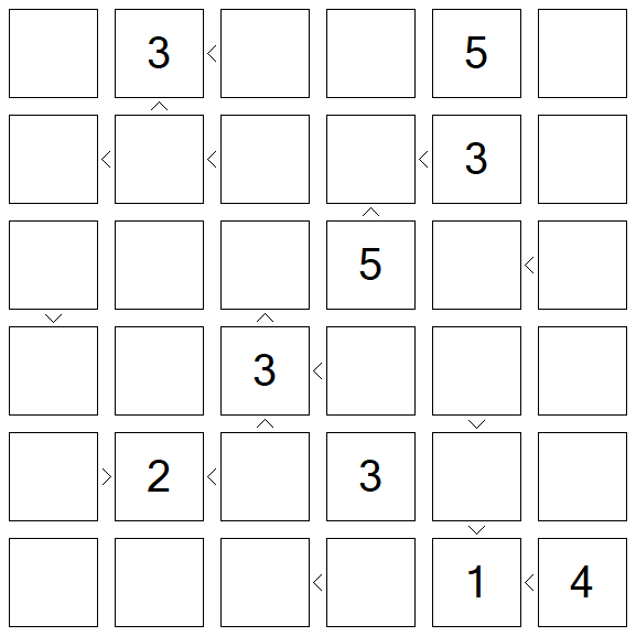 Futoshiki - Schwierig