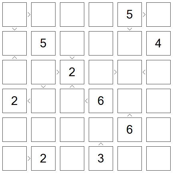 Futoshiki - Difficile