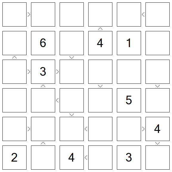 Futoshiki - Difficile