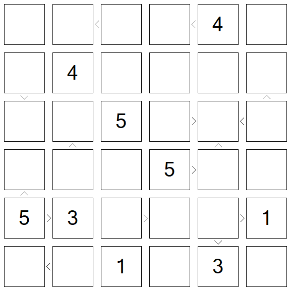 Futoshiki - Difficile