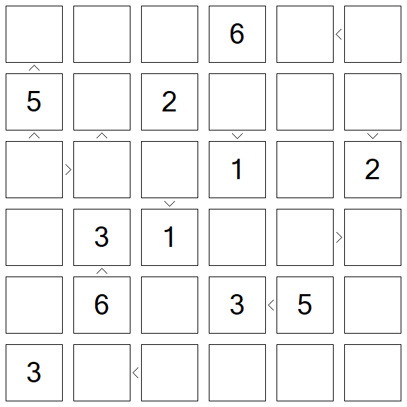 Futoshiki - Difficile
