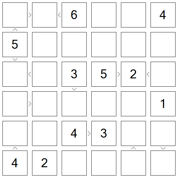 Futoshiki - Difficile