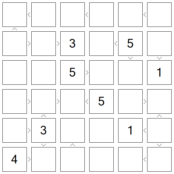 Futoshiki - Difficile
