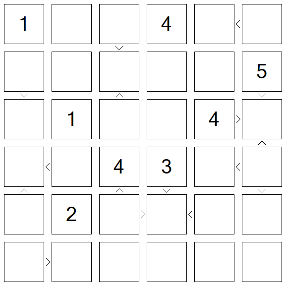 Futoshiki - Difficile