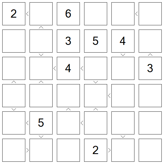 Futoshiki - Difficile
