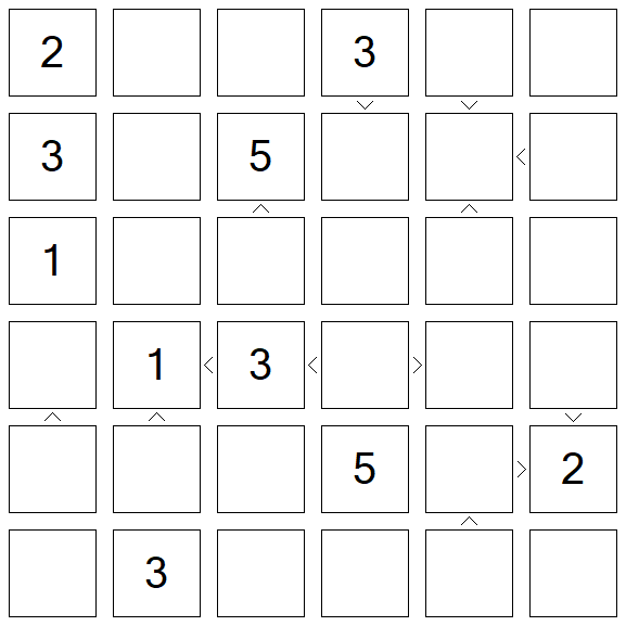 Futoshiki - Difficile
