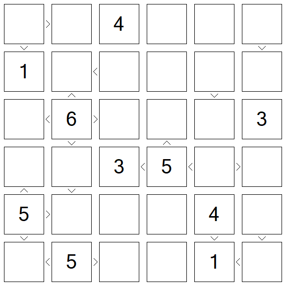 Futoshiki - Difficile