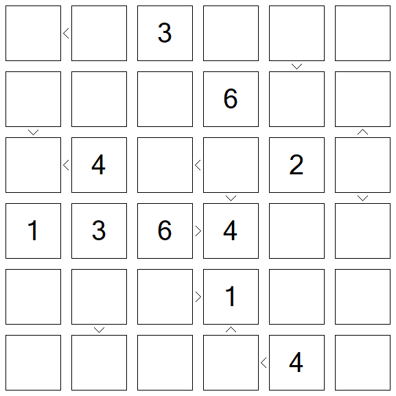 Futoshiki - Difficile