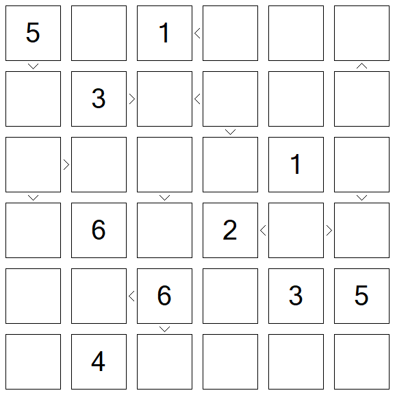 Futoshiki - Difficile