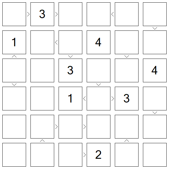 Futoshiki - Difficile