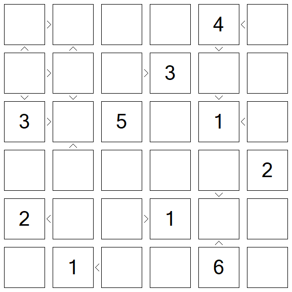 Futoshiki - Difficile
