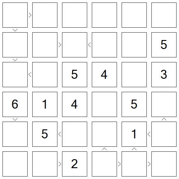 Futoshiki - Difícil