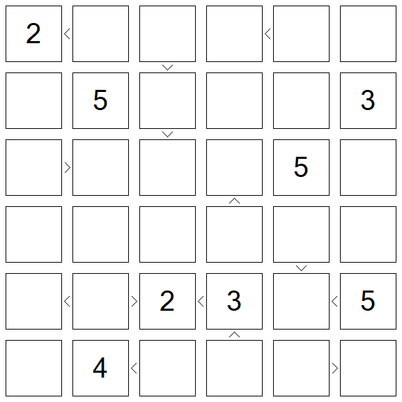 Futoshiki - Difícil