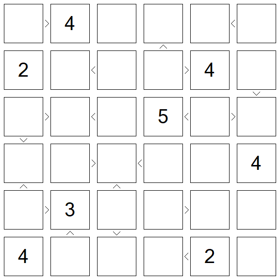 Futoshiki - Difícil