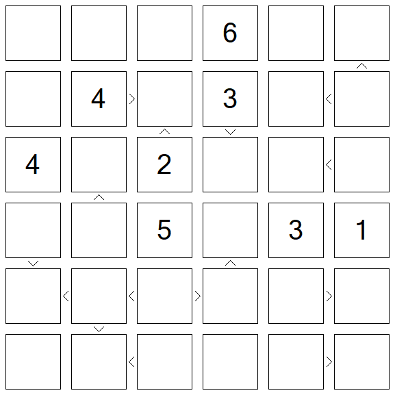 Futoshiki - Difícil