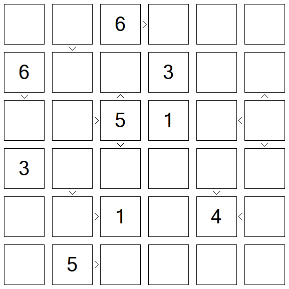 Futoshiki - Difícil