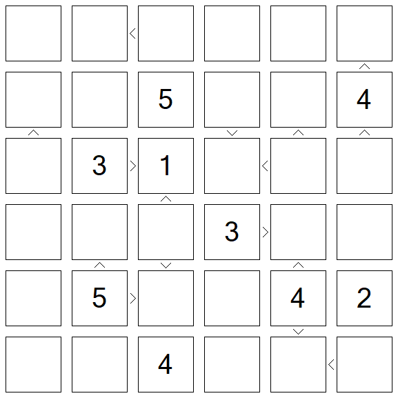 Futoshiki - Difícil