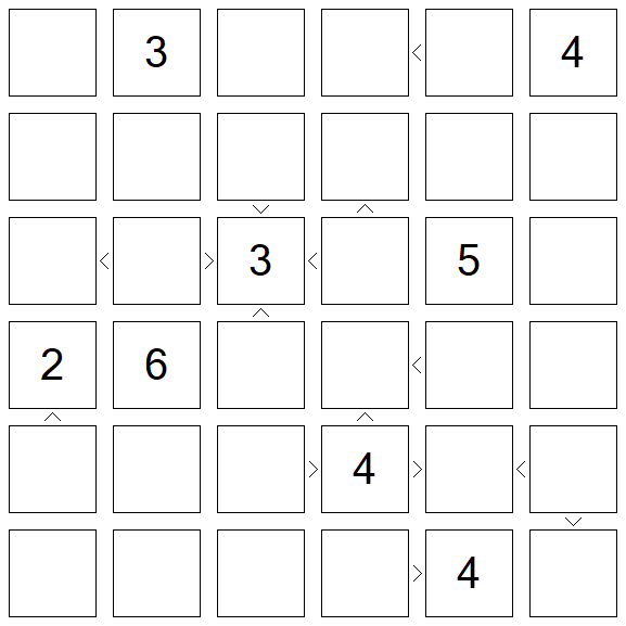 Futoshiki - Difícil