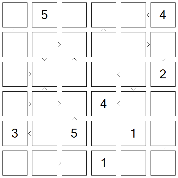 Futoshiki - Difficile