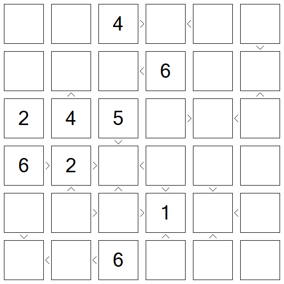 Futoshiki - Difficile