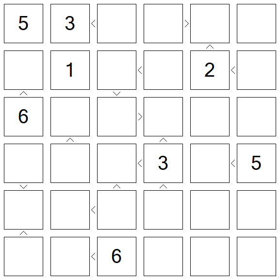 Futoshiki - Difficile